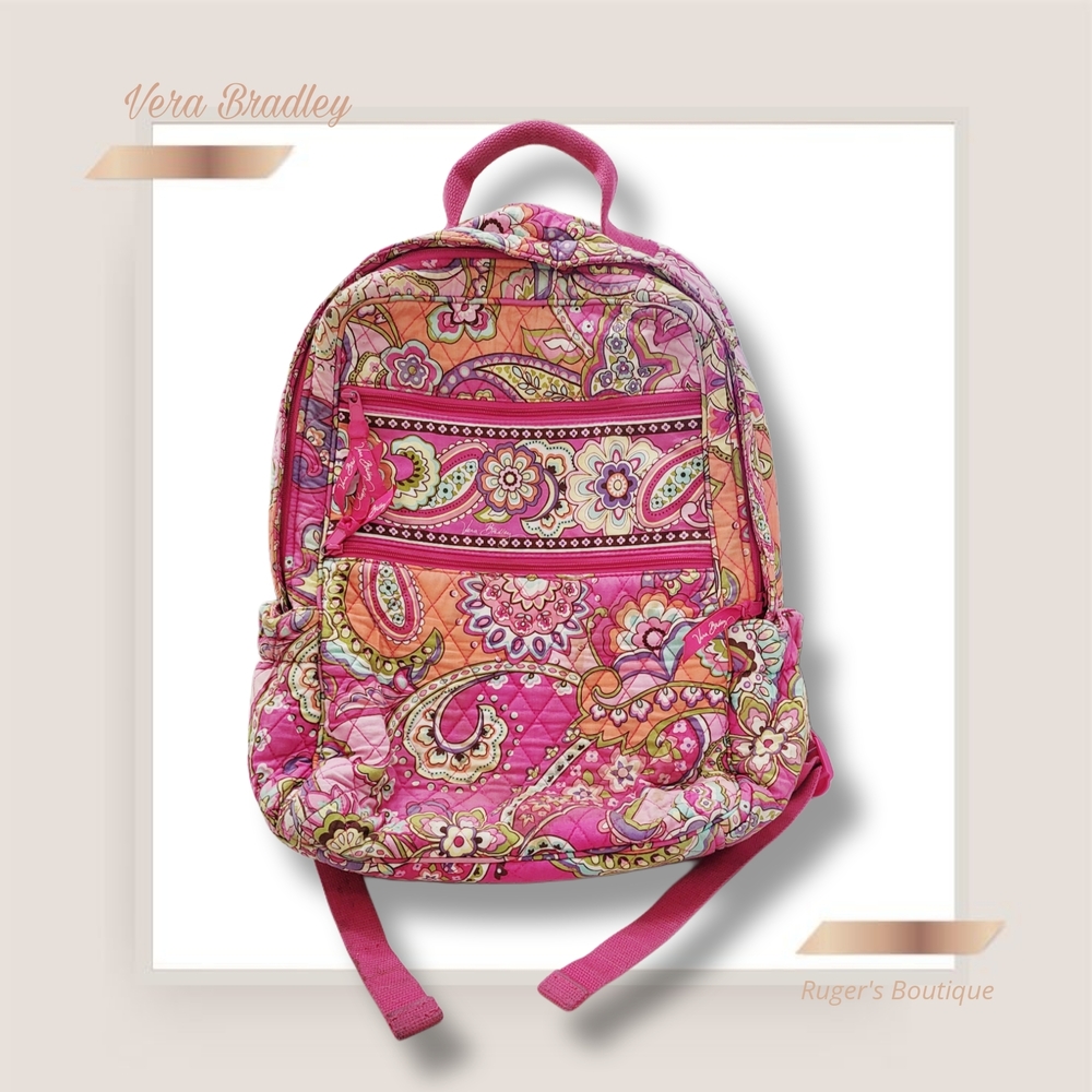 Vera Bradley Pink and Orange Kids Backpack